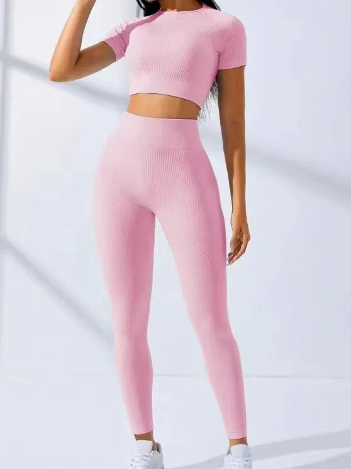 Conjunto de Yoga 2 Peças Feminino | Fato de Treino Desportivo com Top e Leggings