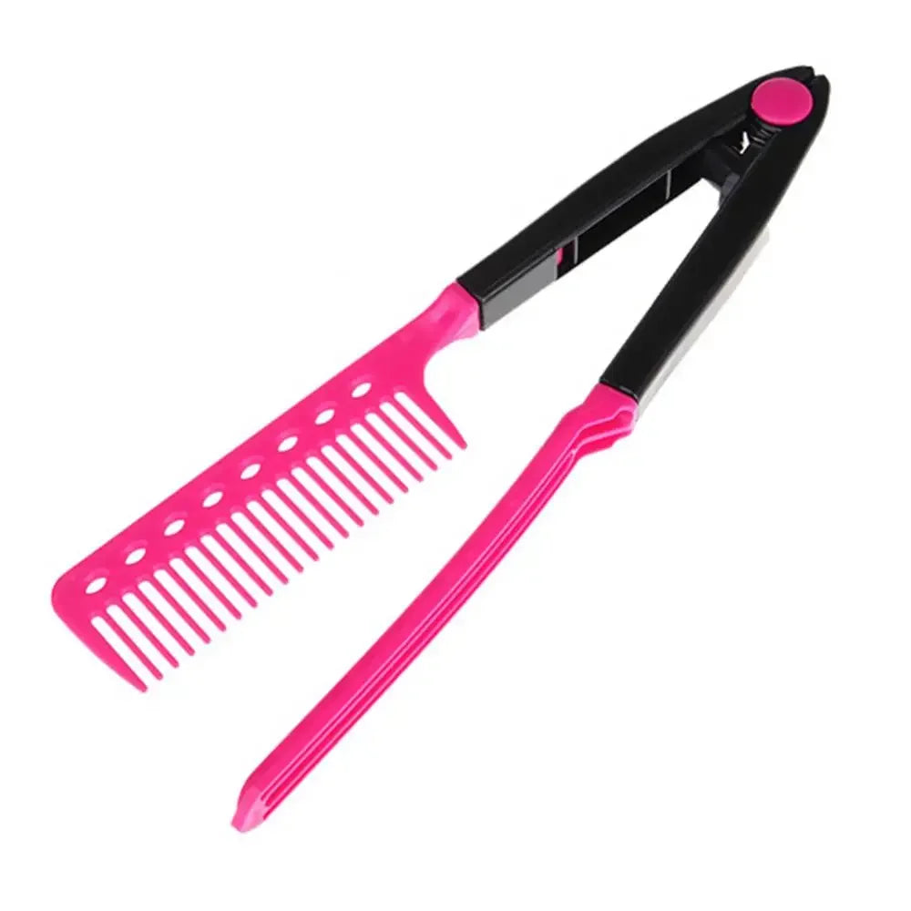Escova Modeladora Dobrável Tipo V — Ferramenta de Styling DIY