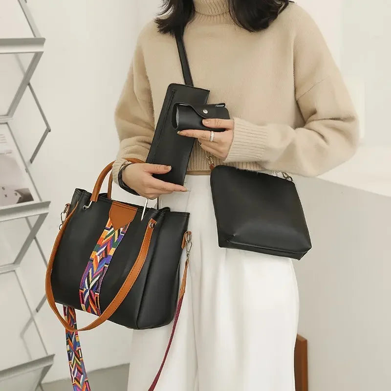 Conjunto 4 Peças Mala de Luxo Feminina | Tote + Ombro + Carteira + Porta-Cartões | TUDOAKI SHOP