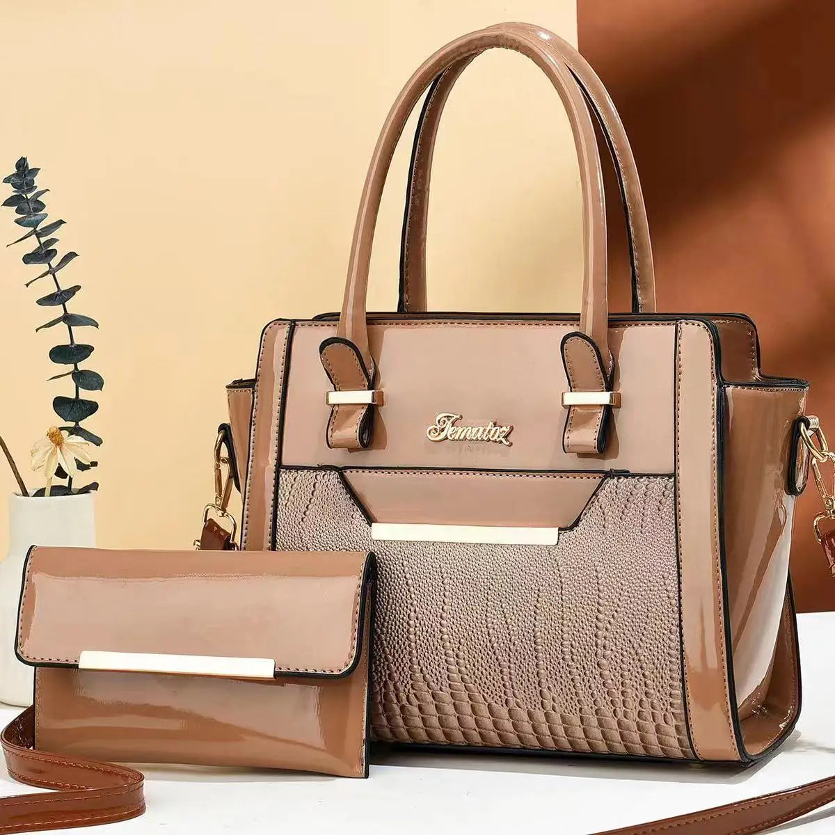 Conjunto 2 Peças Mala de Luxo Feminina | Designer Crossbody | TUDOAKI SHOP