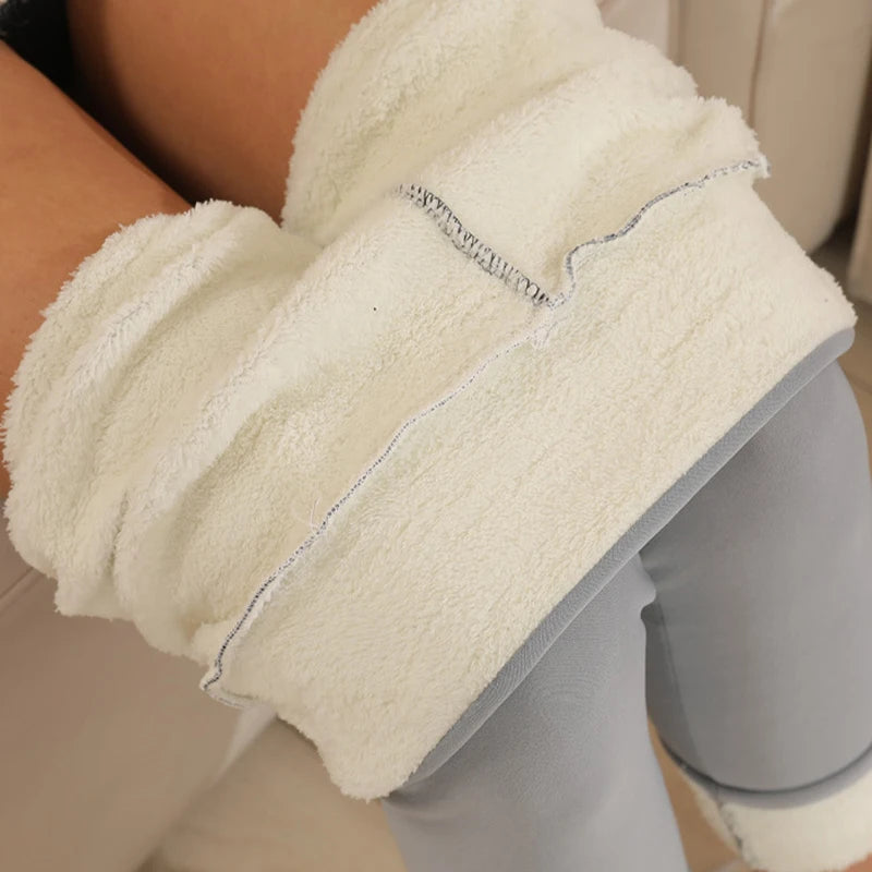 Leggings Térmicas Femininas de Cintura Alta | Veludo de Cordeiro Sem Costura | Inverno