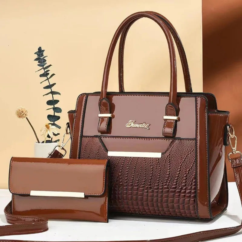 Conjunto 2 Peças Mala de Luxo Feminina | Designer Crossbody | TUDOAKI SHOP