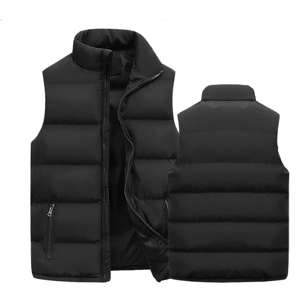 Colete Masculino Impermeável com Fecho | Gola Alta Casual Inverno | TUDOAKI SHOP