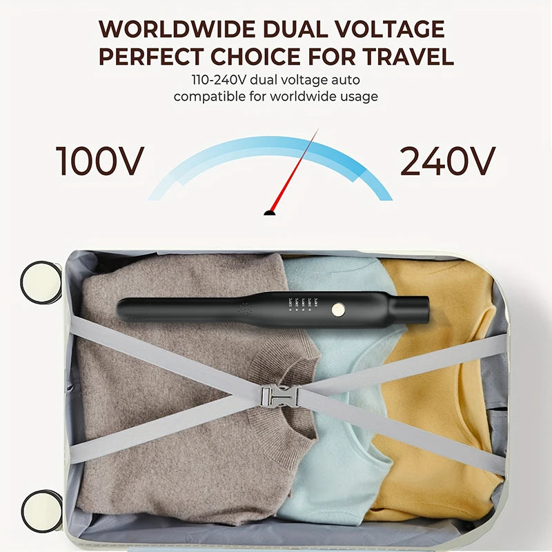 Alisador e Modelador de Cabelo 2 em 1 Mini — Cerâmica 140–220°C Portátil