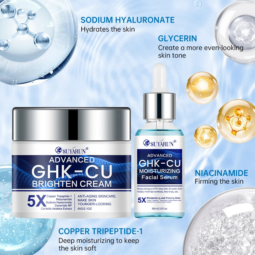 Creme e Sérum SUYARUN GHK-CU — Anti-Envelhecimento e Firmeza para Todos os Tipos de Pele