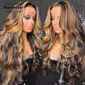 Peruca Frontal HD Lace Body Wave | 200% Densidade | Cabelo Humano Brasileiro | Ombre Highlight