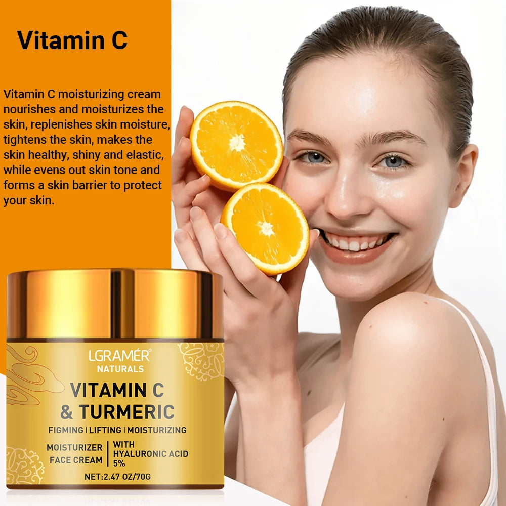 Creme Facial Vitamina C e Retinol com Cúrcuma — Clareador e Firmeza