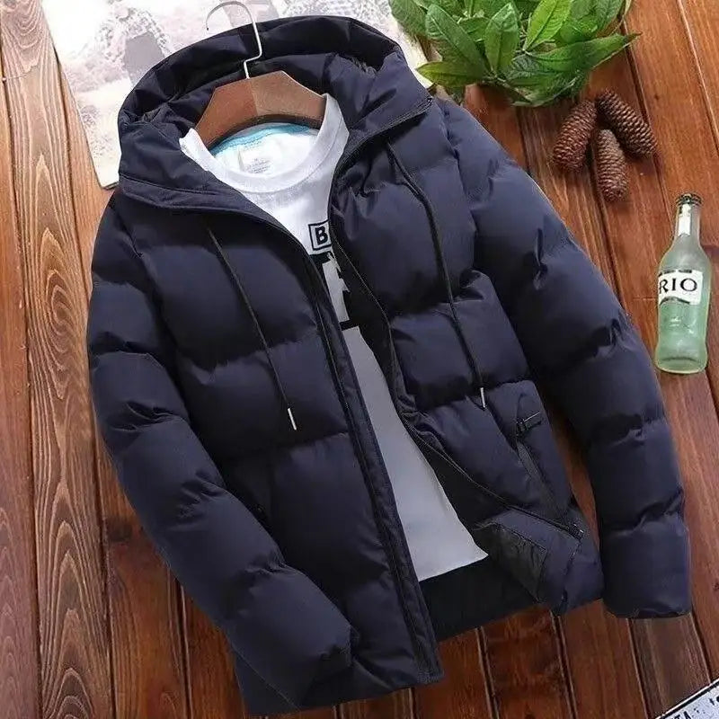 Casaco Masculino Acolchoado Grosso de Inverno | Jaqueta Trendy de Algodão Quente