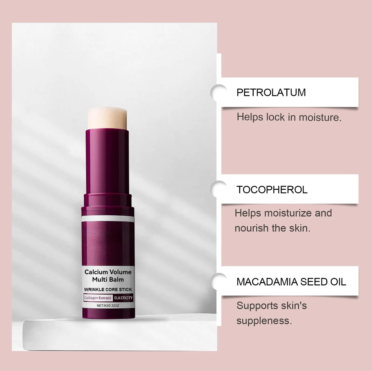 Kit Skincare Anti-Envelhecimento com Cálcio — Sérum, Patches e Bálsamo
