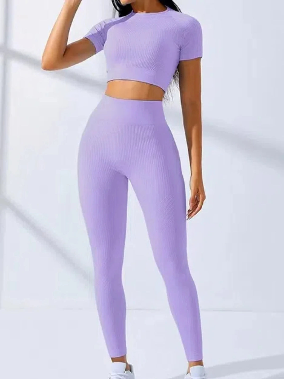 Conjunto de Yoga 2 Peças Feminino | Fato de Treino Desportivo com Top e Leggings