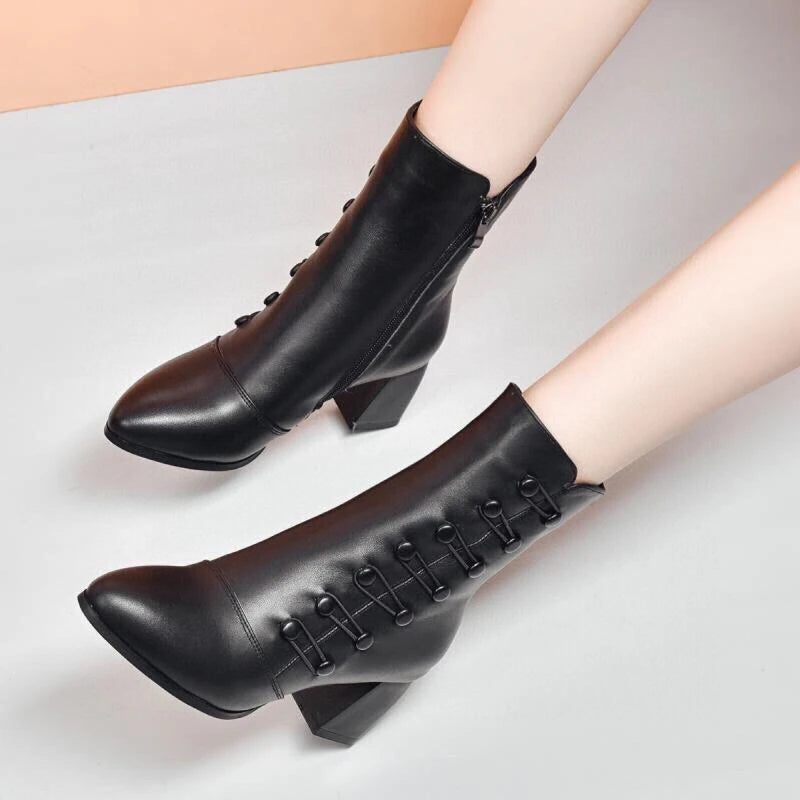 Botas Chelsea Chunky de Salto Alto para Mulher | Ankle Boots com Plataforma | Tamanhos 35-42
