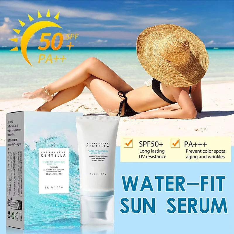 Protetor Solar Facial 50+ com Centella — Clareador e Hidratante Coreano