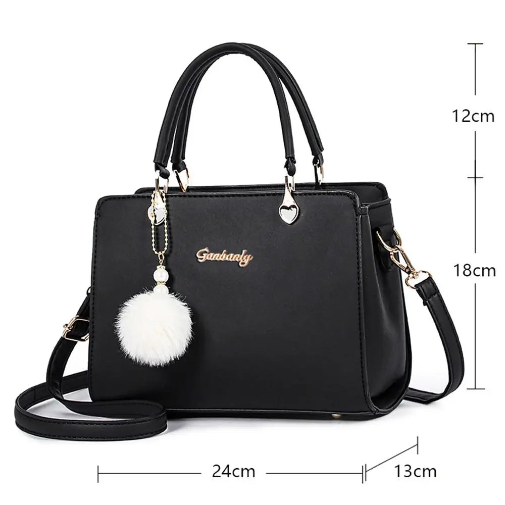 Mala Crossbody Feminina com Pendant | Grande Capacidade em Couro PU | TUDOAKI SHOP