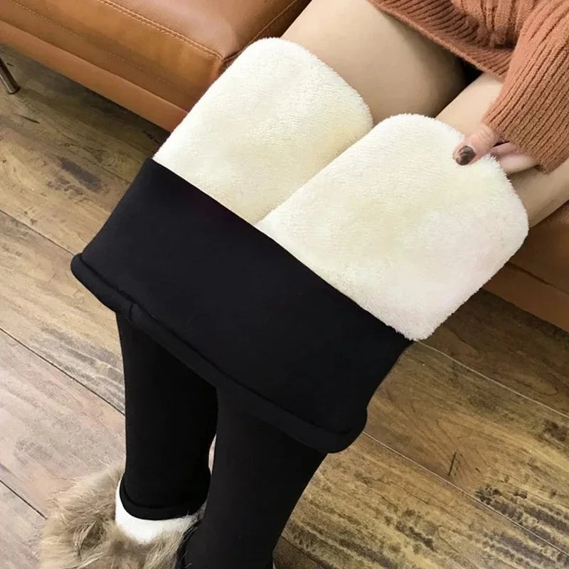 Leggings Térmicas Femininas de Cintura Alta | Veludo de Cordeiro Sem Costura | Inverno