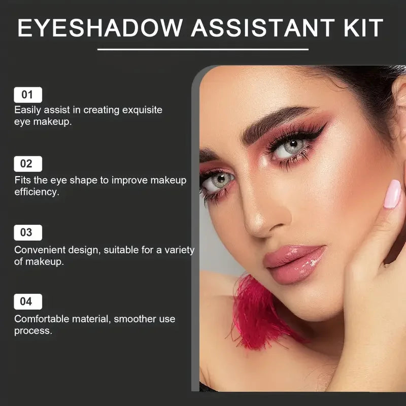 Kit de Maquilhagem de Olhos 3 Peças | Pincéis e Moldes de Sombras para Principiantes