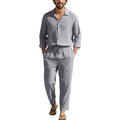 Conjunto Masculino Linho Manga Comprida - Camisa Protecao Solar e Calcas