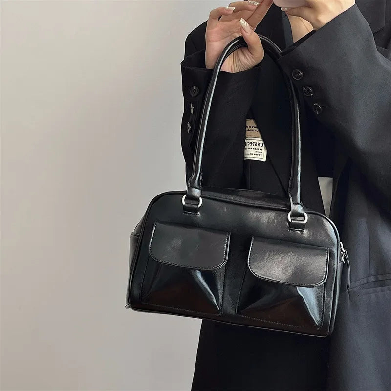 Mala de Ombro Vintage Feminina | Commuter Underarm Borgonha | TUDOAKI SHOP