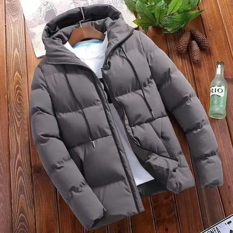 Casaco Masculino Acolchoado Grosso de Inverno | Jaqueta Trendy de Algodão Quente