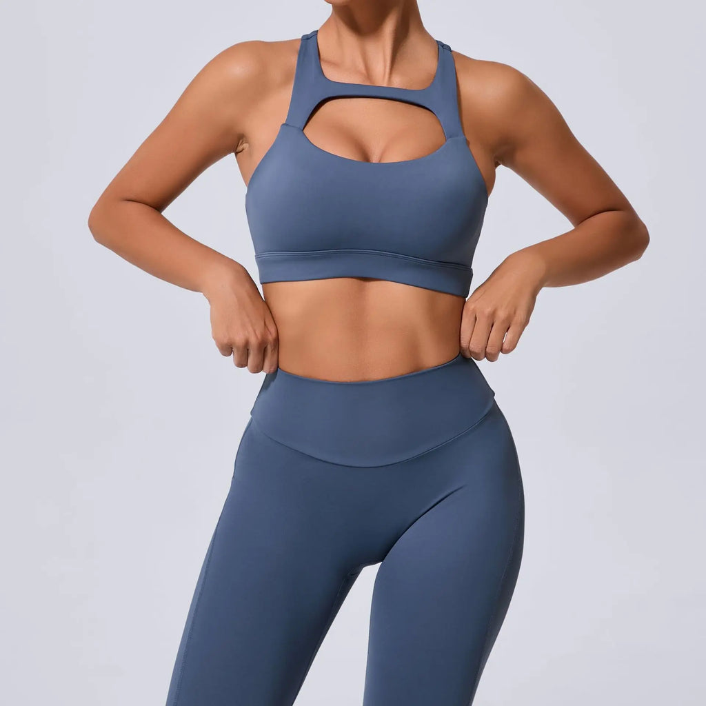 Soutien Desportivo Push Up para Yoga | Top de Treino Feminino | Fitness & Ginásio | Preto, Bege, Cinza, Azul, Verde