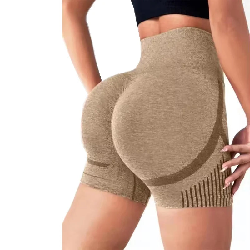 Calções de Yoga Femininos de Cintura Alta | Shorts de Treino & Corrida com Efeito Lifting