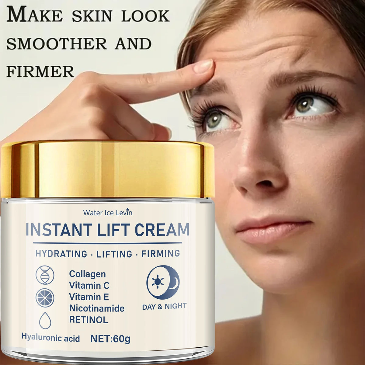 Creme Facial Firmador e Lifting — Ácido Hialurónico e Retinol para Todos os Tipos de Pele