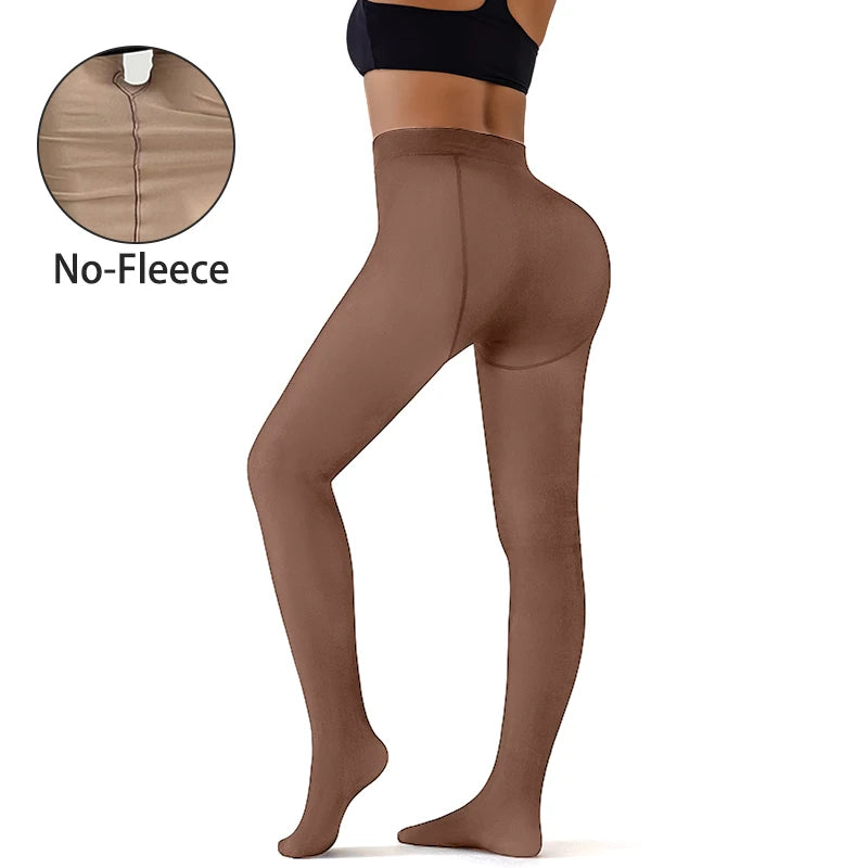 Leggings Térmicas Forradas a Velo com Pé | Meia-Calça Quente de Inverno | Efeito Lifting