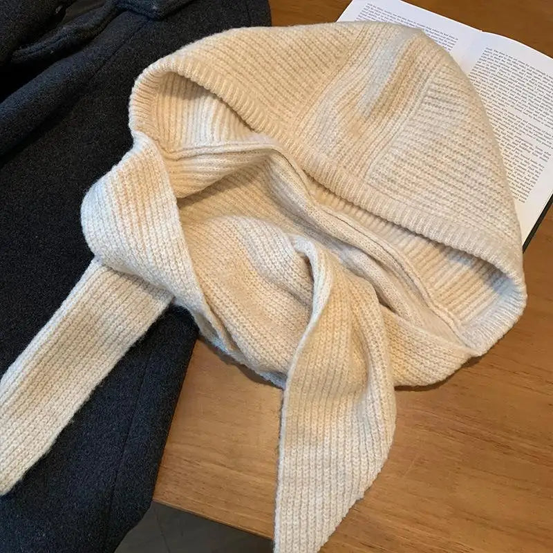 Gorro Balaclava de Malha com Capuz | Lenço e Gorro 2 em 1 | Inverno Feminino