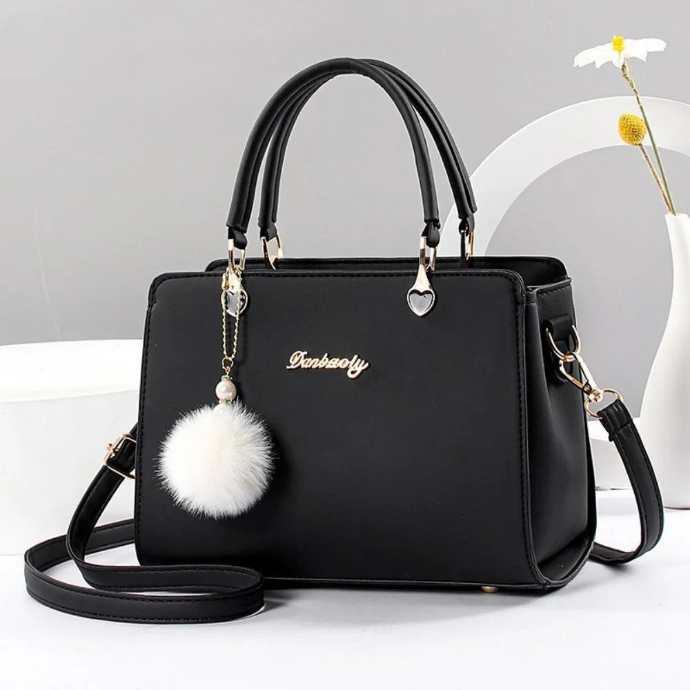 Mala Crossbody Feminina com Pendant | Grande Capacidade em Couro PU | TUDOAKI SHOP
