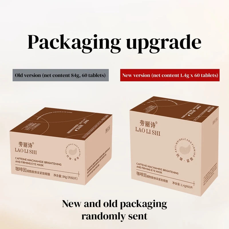 Pack 60 Máscaras de Olhos com Cafeína e Niacinamida — Firmeza e Hidratação