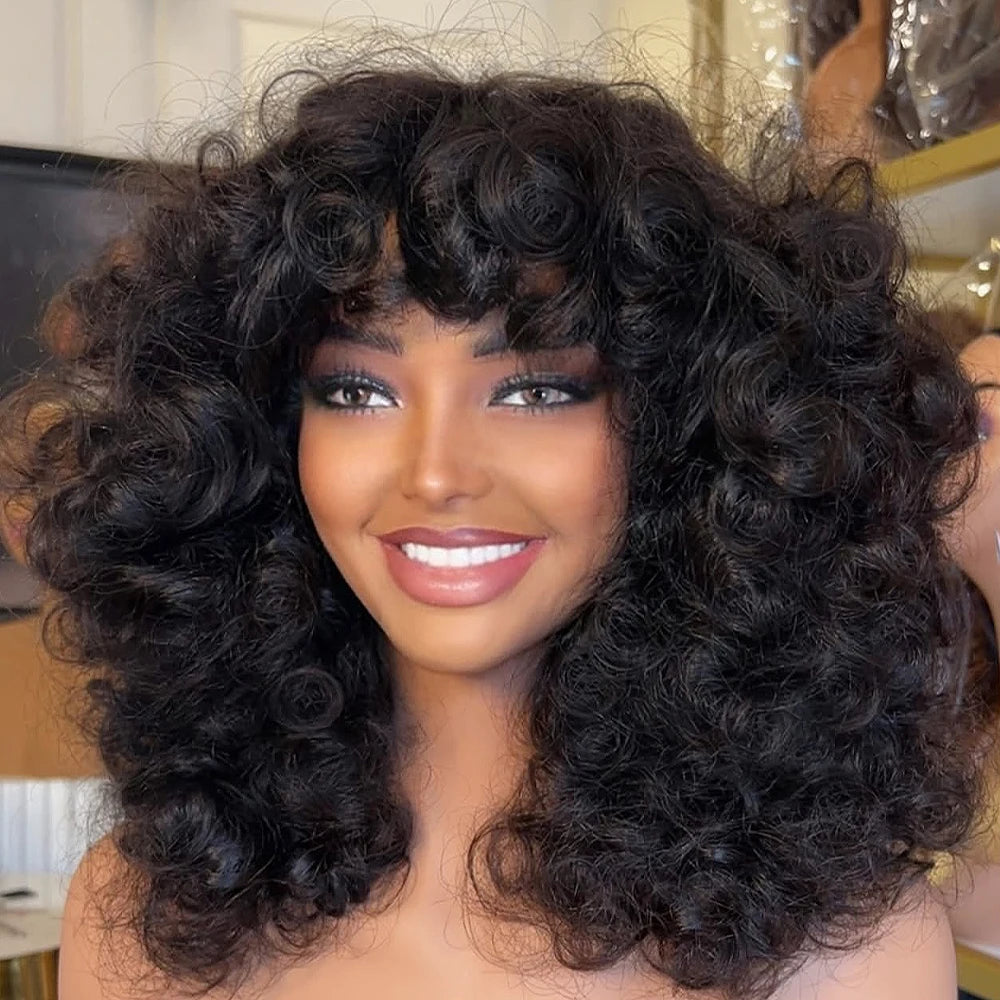Peruca de Renda Frontal HD 13×6 Afro Bouclé 450 Densidade Peruca Sem Cola Cabelo Humano 16-36 Polegadas Peruca de Renda HD 360 Transparente Cabelo Humano