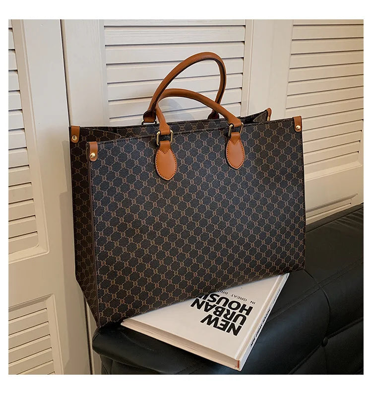 Mala de Ombro Retro Feminina com Letras | Grande Capacidade Commuter | TUDOAKI SHOP