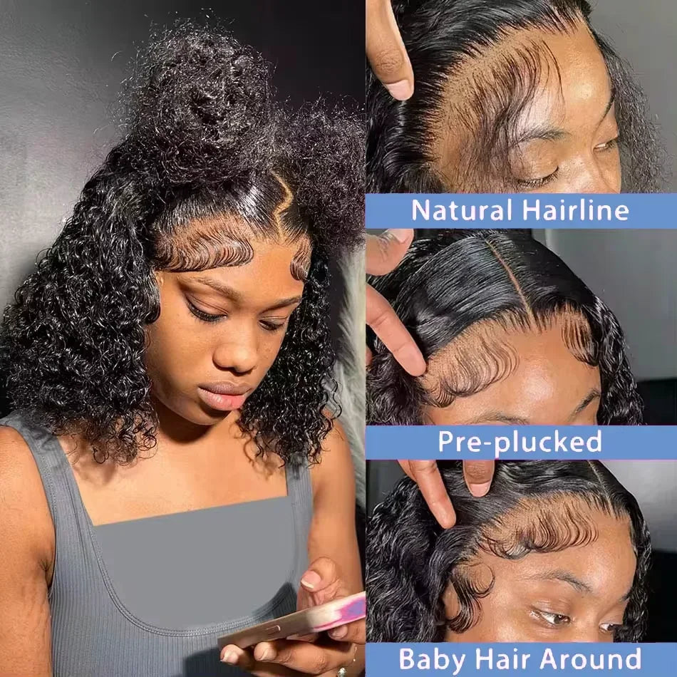 Peruca Frontal HD 13x4 Deep Water Wave 16" - Cabelo Humano 100%