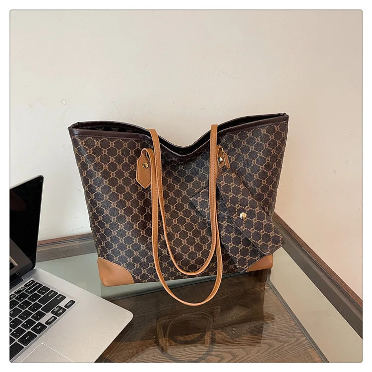 Mala de Ombro Retro Feminina com Letras | Grande Capacidade Commuter | TUDOAKI SHOP
