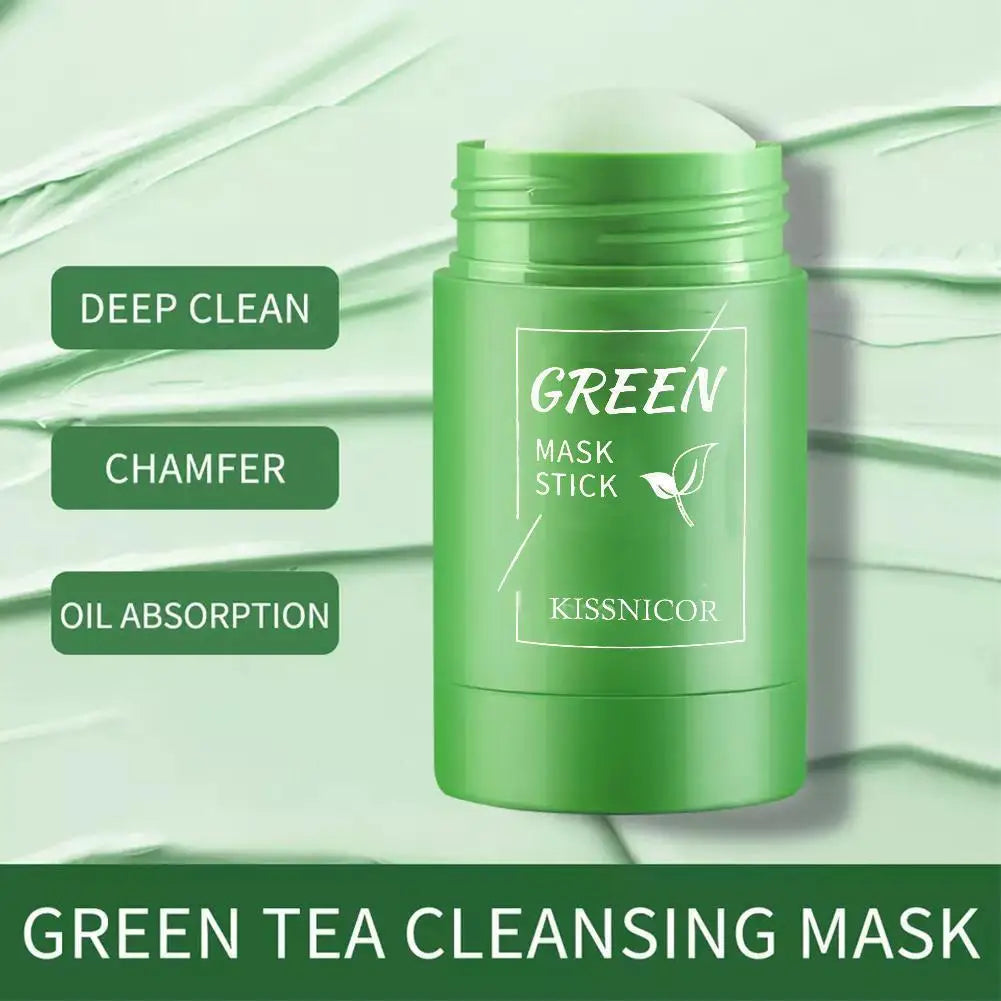 Máscara Facial de Chá Verde em Stick — Limpeza Profunda e Poros