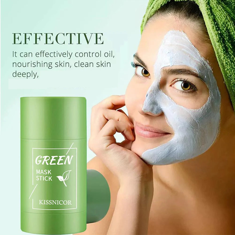 Máscara Facial de Chá Verde em Stick — Limpeza Profunda e Poros