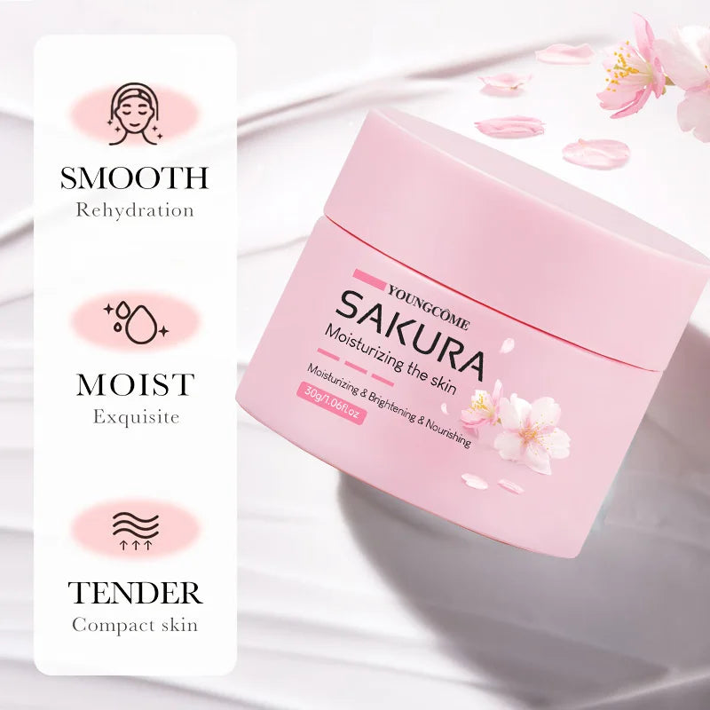 Creme Facial Sakura e Flor de Cerejeira — Lifting, Nutrição e Colágénio