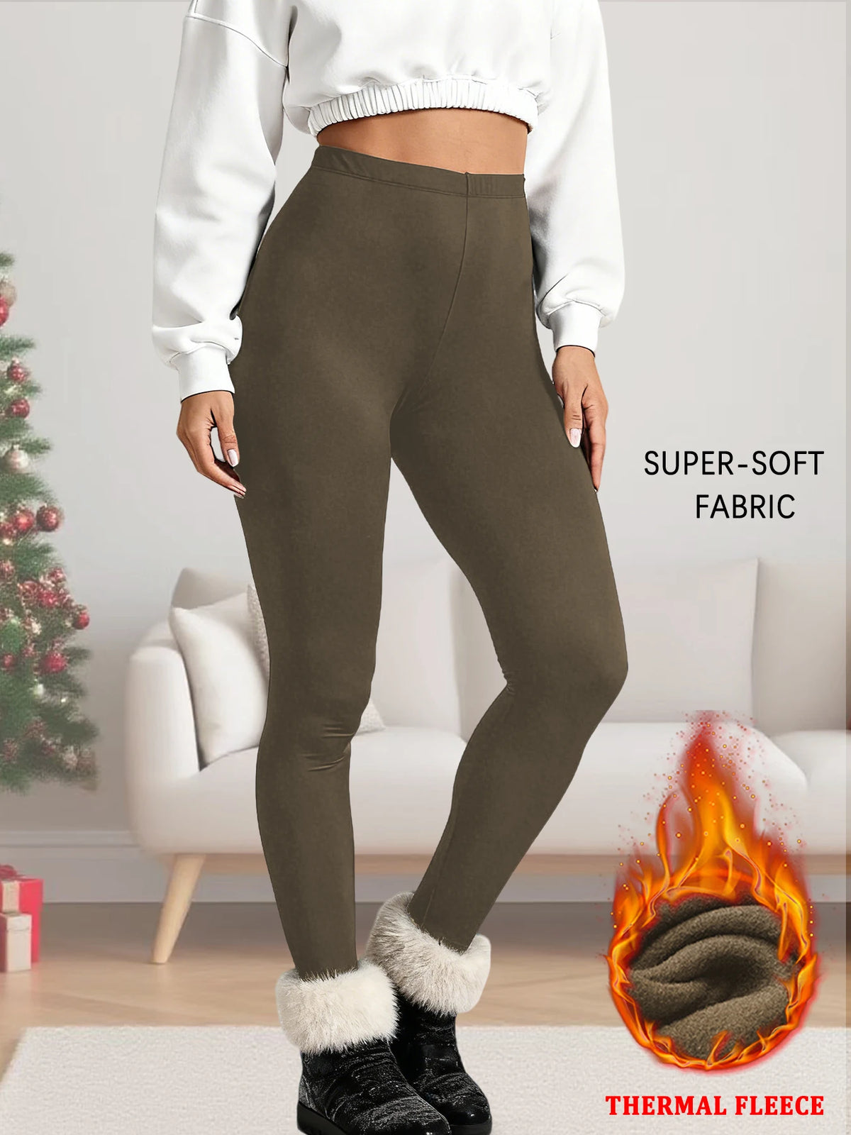 Leggings Térmicas Forradas a Velo Super Suaves | Yoga e Atividades de Inverno