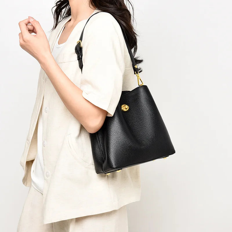 Mala Balde Feminina Elegante em PU | Grande Capacidade | TUDOAKI SHOP