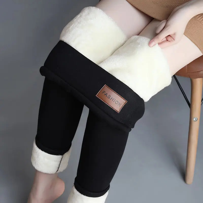 Leggings Térmicas Femininas de Cintura Alta | Veludo de Cordeiro Sem Costura | Inverno