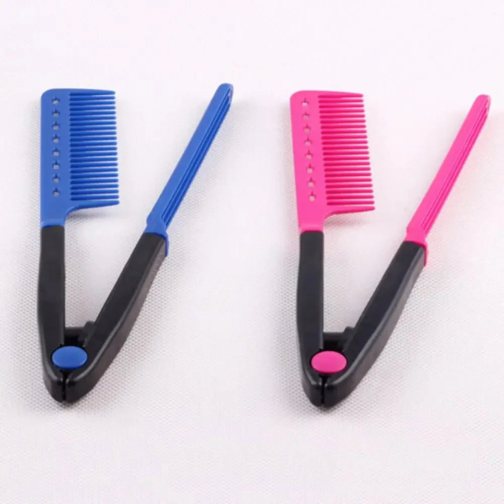 Escova Modeladora Dobrável Tipo V — Ferramenta de Styling DIY