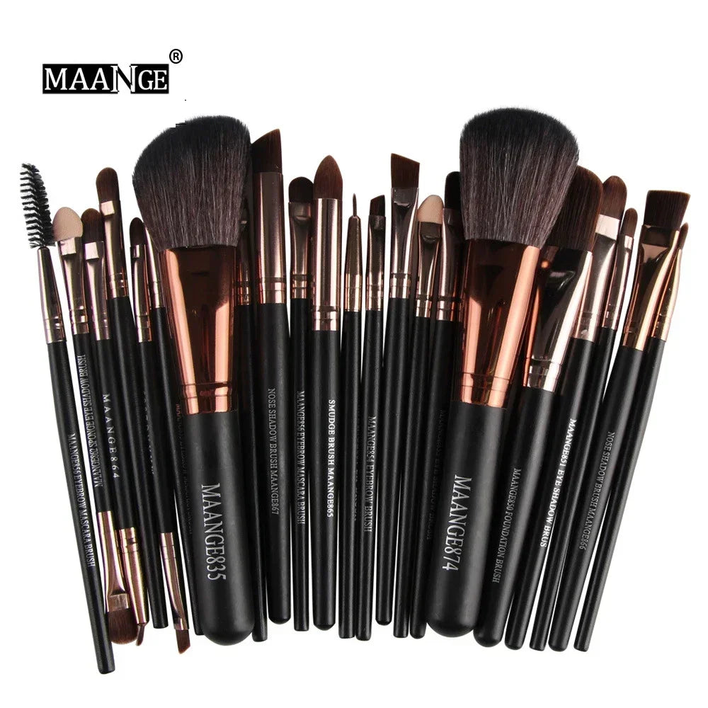 Conjunto de Pincéis de Maquilhagem Profissional | 13 ou 22 Peças | Sombras, Delineador e Mais