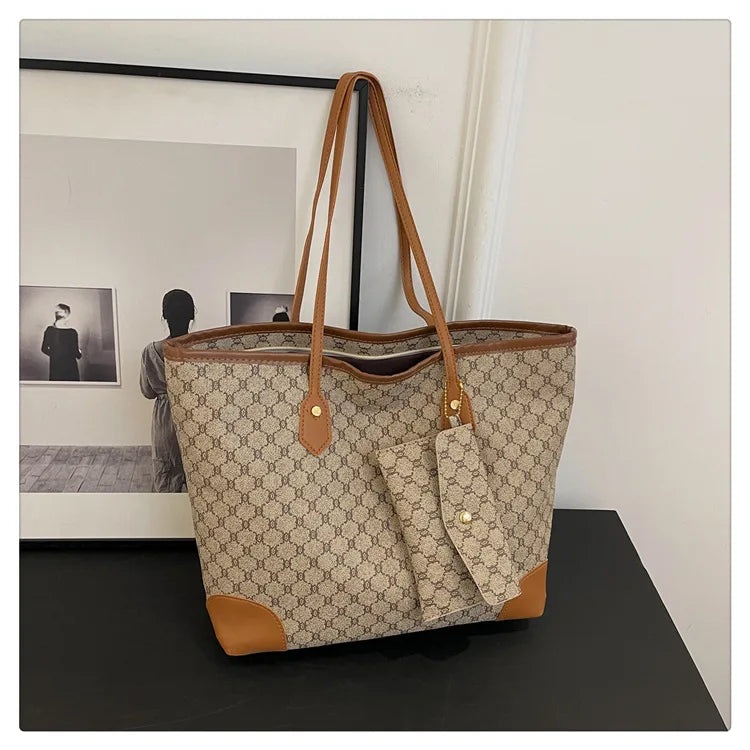 Mala de Ombro Retro Feminina com Letras | Grande Capacidade Commuter | TUDOAKI SHOP