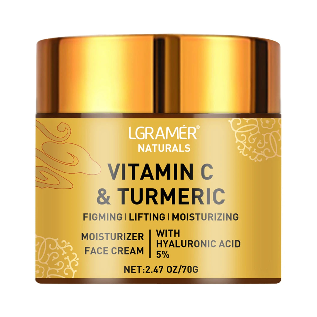 Creme Facial Vitamina C e Retinol com Cúrcuma — Clareador e Firmeza